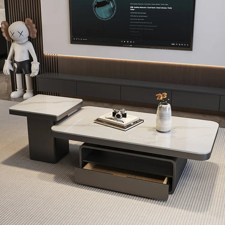 センターテーブル セラミック テーブル ホワイト 大理石風 収納 引き出し 幅100cm サイドテーブル 白 リビングテーブル fel-6309